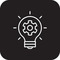 INNOVATION Fintech startup icons with black filled line style