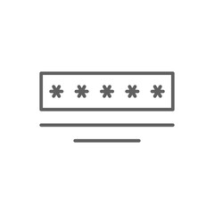 PASSWORD Fintech startup icon with black outline style