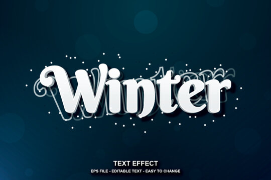 Editable text effect winter style