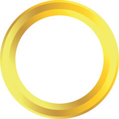 Golden round frame isolated on transparent background