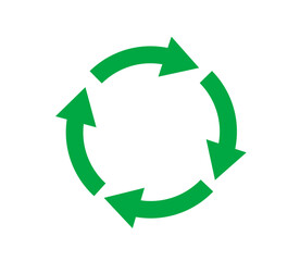 Recycle icon. Reuse logo green color. Recycle symbol.Vector illustration.