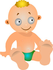 Emotions. A little boy named Fedya is pleased. He is fine.