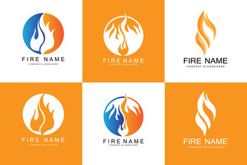 Burning Flame Logo Design, Product Brand Icon Illustration