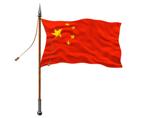 National flag of the People's Republic of China.  Background  with flag of the People's Republic of China.