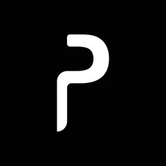 Modern p logo design with minimal art.
