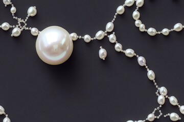 Fototapeta na wymiar Pearl Pearls June Birthstone Gem Gemstone Jewel Crystal Seamless Texture Pattern Tiled Repeatable Tessellation Background Image