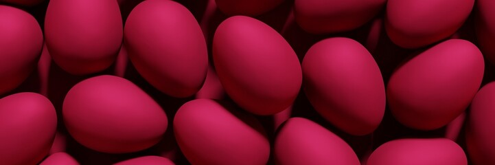 3d render of Ester egg pattern banner with magenta color