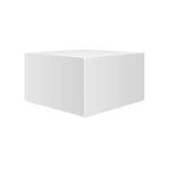 White cube isolated on a white background