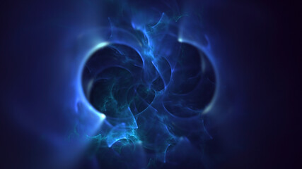 3D rendering abstract multicolor fractal light background