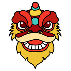 Lion Dance filled outline icon