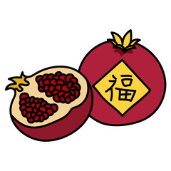 POMEGRANATE FRUIT filled outline icon