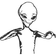 Alien Outsider Vintage Illustration Vector