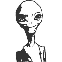 Alien Outsider Vintage Illustration Vector