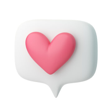 3d like symbol in message bubble. Social media icon concept. Realistic 3d high quality render