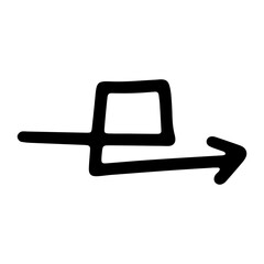 arrow hand drawn png. Vector illustration