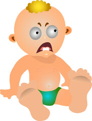 Emotions. A little boy named Fedya is scared.