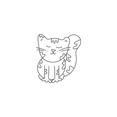 cartoon cat outline vector illustration