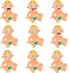 Emotions., collection A little boy named Fedya. Emotions. Crying, laughing, frightened, satisfied, dissatisfied, surprised, lips rolled up, angry, sad.