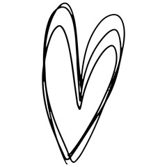love heart valentine hand drawn shape. Vector illustration
