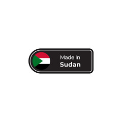 Made in Sudanlabel design with national flag