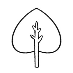 Black doodle  cartoon tree.