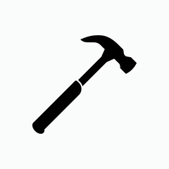 Hammer Icon. Carpentry Tool. Construction Equipment Symbol - Vector.     