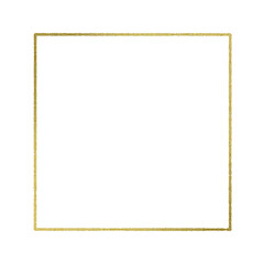 Gold square frame element with line border png.	
