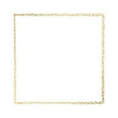 Gold square frame element with line border png.	
