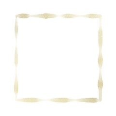Gold square frame element with line border png.	
