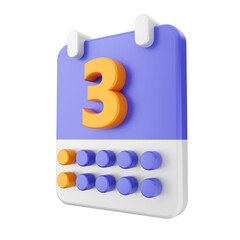 3d calendar date icon illustration
