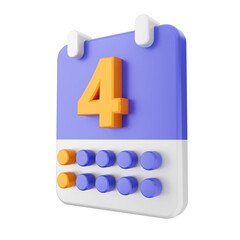 3d calendar date icon illustration