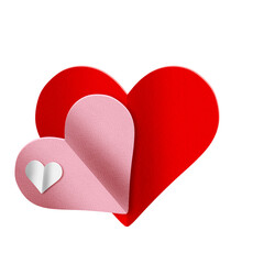 Red heart paper cut.