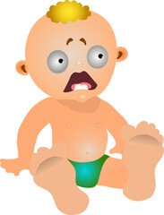 Emotions. A little boy named Fedya is surprised. Surprised, he opened his mouth.