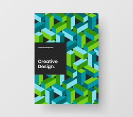 Isolated geometric shapes pamphlet illustration. Creative flyer design vector concept.