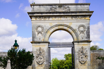 Door of the Arsenal of Rochefort in city french west coast