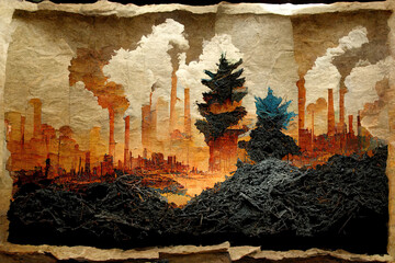 Environment, contamination, garbage illustration
