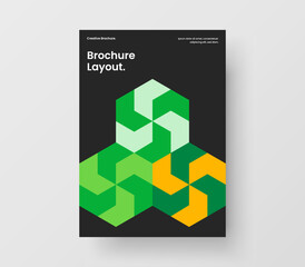 Fototapeta premium Simple book cover A4 design vector layout. Vivid mosaic tiles poster concept.