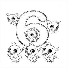 number coloring page for kids