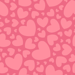 Pink heart shapes seamless pattern background
