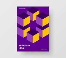 Creative mosaic tiles booklet layout. Bright flyer vector design concept.