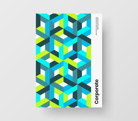 Minimalistic geometric hexagons brochure concept. Original corporate cover design vector layout.