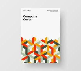 Fototapeta premium Amazing geometric shapes pamphlet template. Vivid corporate cover vector design illustration.