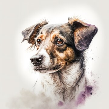 Watercolor illustrations of dog for use as decoration and prints.
