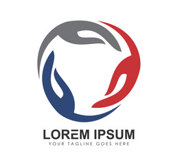 Circle Hand Logo vector Icon