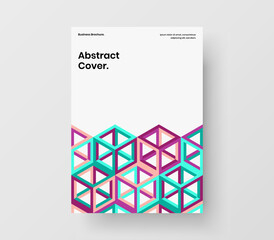 Trendy mosaic hexagons handbill layout. Minimalistic company identity vector design concept.