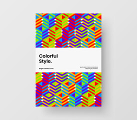 Colorful mosaic pattern poster layout. Premium catalog cover A4 design vector concept.