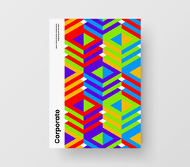Modern geometric tiles catalog cover layout. Fresh brochure vector design concept.