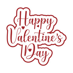 Maroon Flat Valentine`s Day Lettering 3