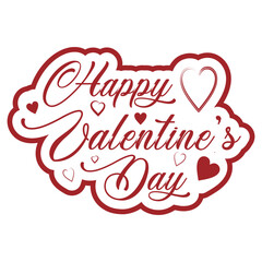 Maroon Flat Valentine`s Day Lettering 2