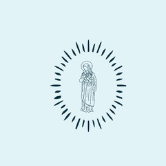 THESE HIGH QUALITY MOTHER MARIA VECTOR FOR USING VARIOUS TYPES OF DESIGN WORKS LIKE T-SHIRT, LOGO, TATTOO AND HOME WALL DESIGN